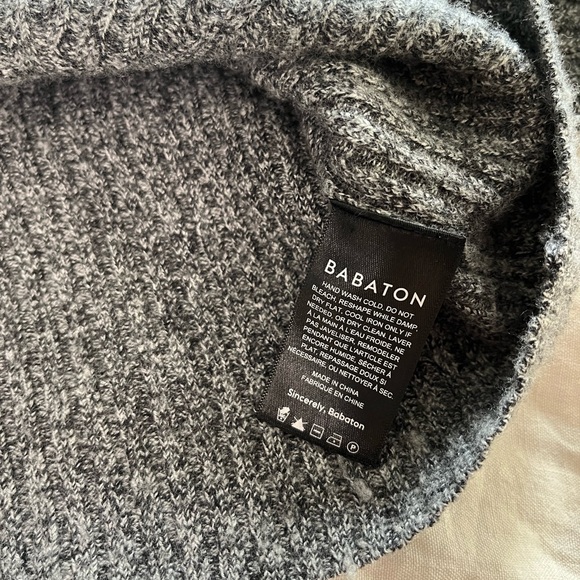 Aritzia Babaton Women's Wool Linen Nathaniel Crop Sweater in Heathered Gray XS - Picture 9 of 10